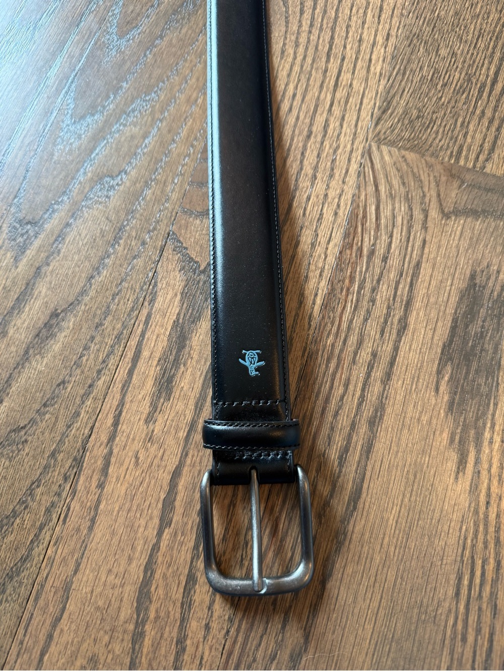 NWT Penguin Black Leather Belt with Silver Buckle